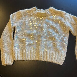 Aqua Beige Sequin Sweater for Kids